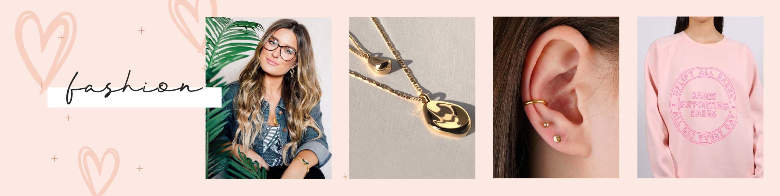 Bonlook Glasses | Jenny Bird Gold Chain Necklaces | Mejuri Ear Cuff | Brunette The Label Valentine’s Sweater