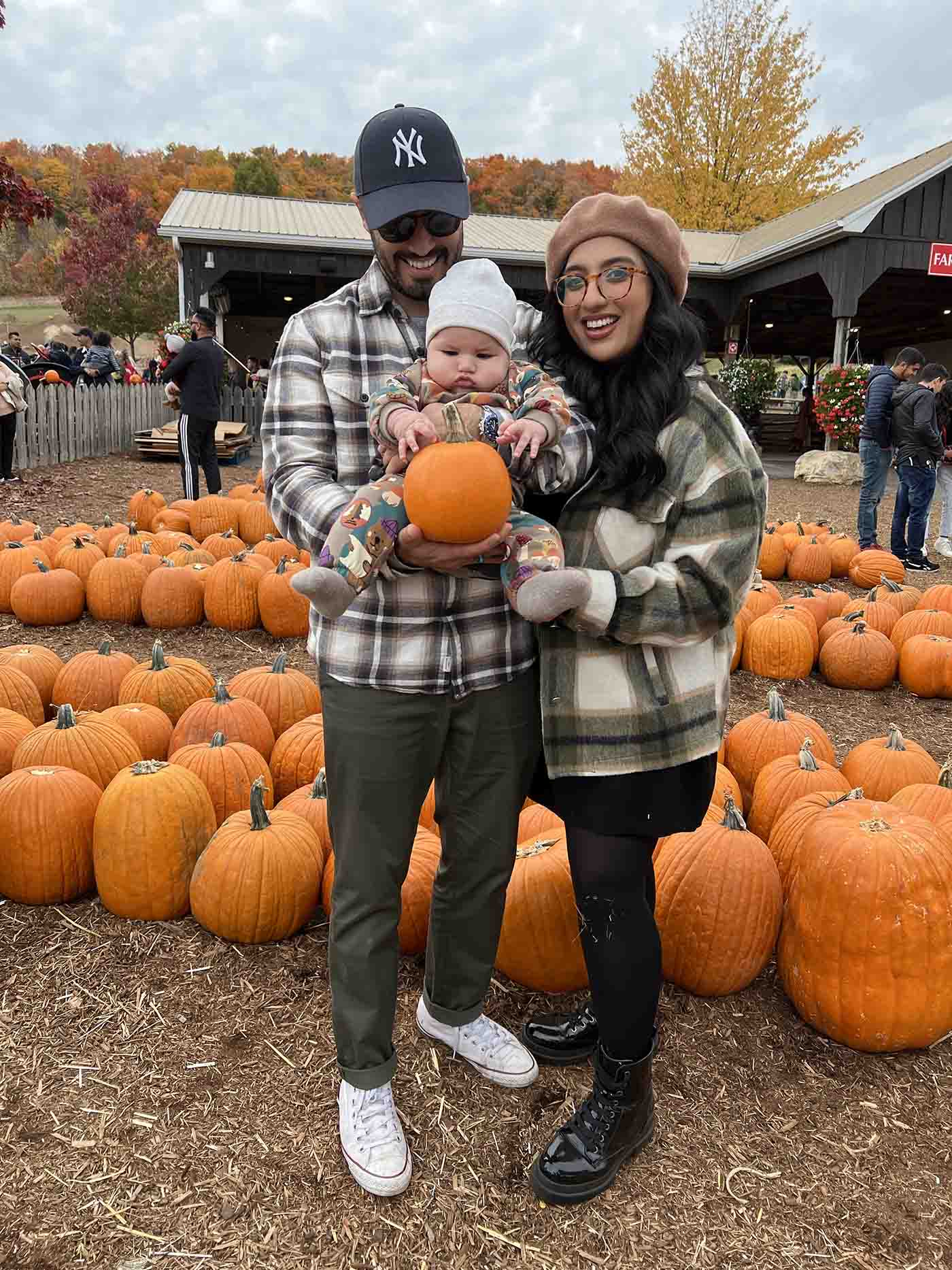 Sahar's family at the pumpkin patch