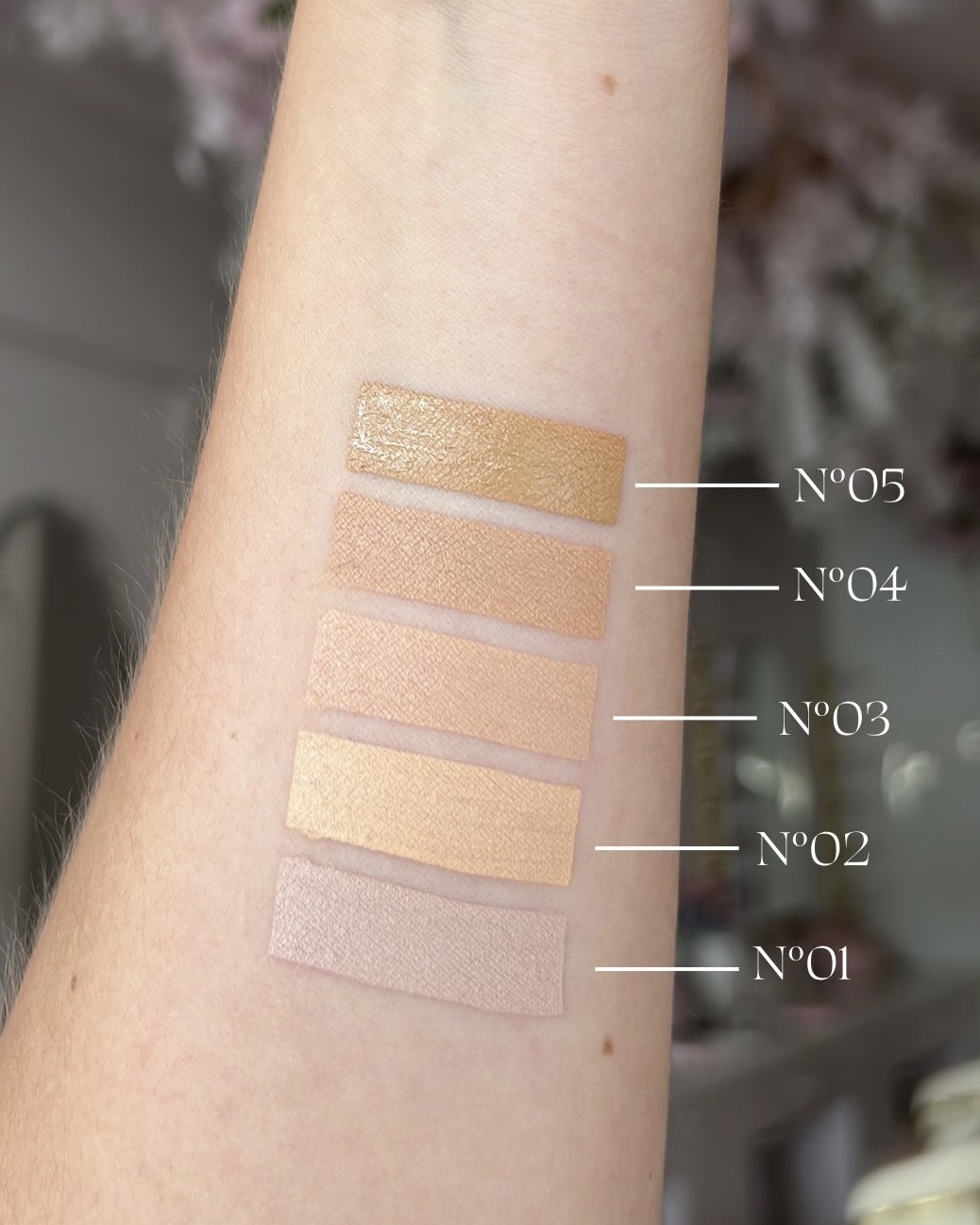 Concealer arm swatches